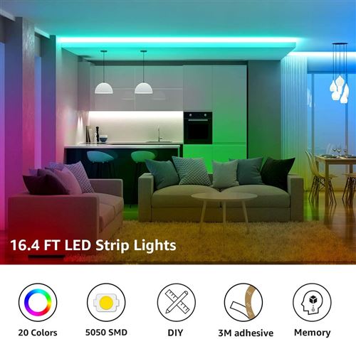 Lepro Ruban LED 10m, LED Chambre RGB de Musique, Bande LED