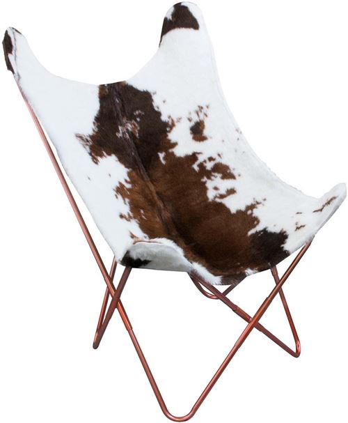 The Home Deco Factory - Fauteuil papillon effet peau de vache