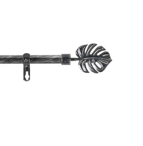 Paris Prix - Kit Tringle Déco Extensible tropi 120-210cm Noir