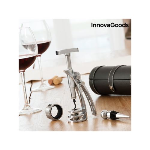 Ensemble d'Accessoires à Vin avec Tire-Bouchon Screwpull InnovaGoods (4 Pièces)