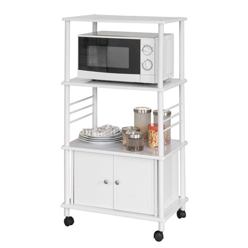 SoBuy® FRG12-W Meuble rangement cuisine roulant en bois, Chariot de cuisine de service