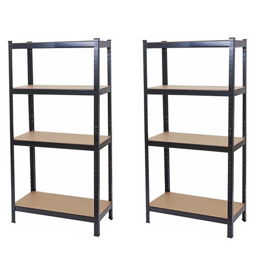 2x étagère pour charges lourdes MENDLER HWC-D67 160x80x40cm chargement 320kg noir
