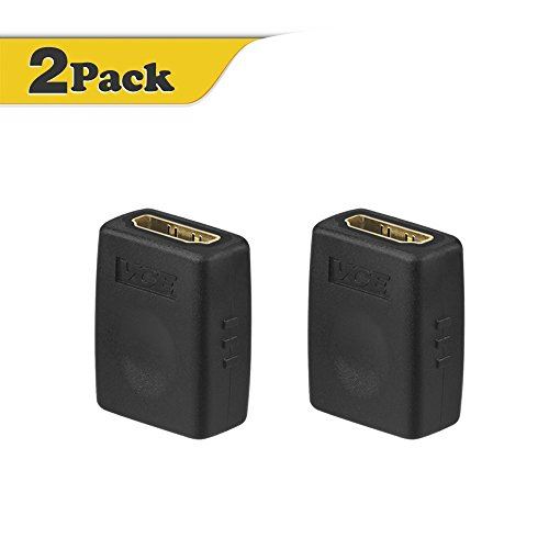 VCE Lot de 2 Adaptateur HDMI Femelle vers Femelle Connecteur HDMI Plaqué Or Supporte 4Kx2K, 3D, Arc