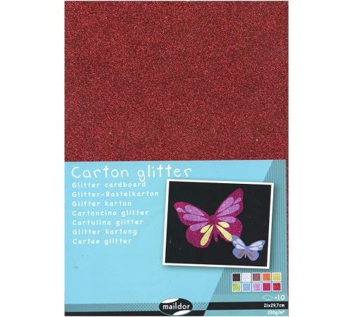 Papier pailleté A4 - Assortiment x 10