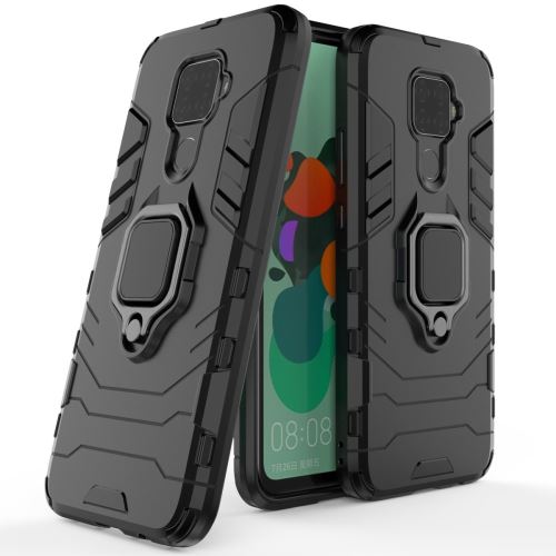 Coque en TPU garde hybride cool avec support de bague noir pour votre Huawei Mate 30 Lite/Nova 5i Pro