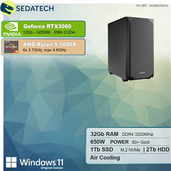 PC Gamer, AMD Ryzen 7, Geforce RTX3060, Sedatech