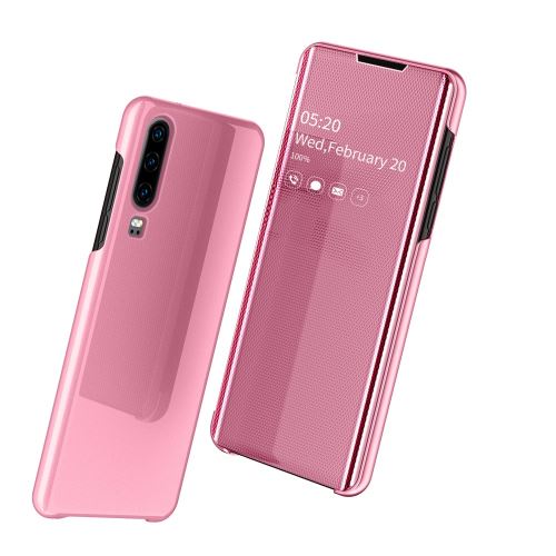 Etui en PU surface de la peau miroir rose pour votre Huawei P30