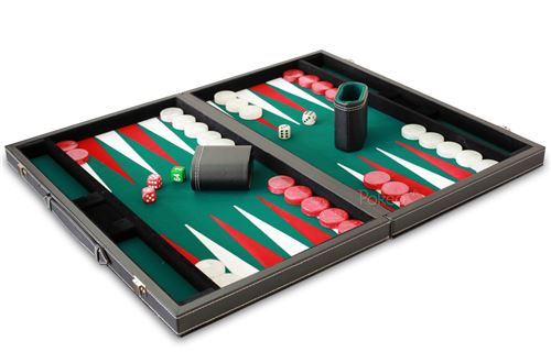 Backgammon feutrine verte 47 cm