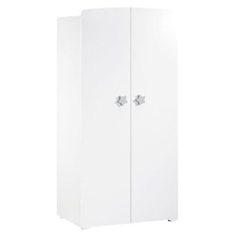 14 85 Sur Baby Price Armoire Chambre Bebe 2 Portes Boutons Etoile Gris New Basic Armoire Bebe Achat Prix Fnac