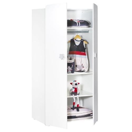 Baby Price Armoire Chambre Bebe 2 Portes Boutons Etoile Gris