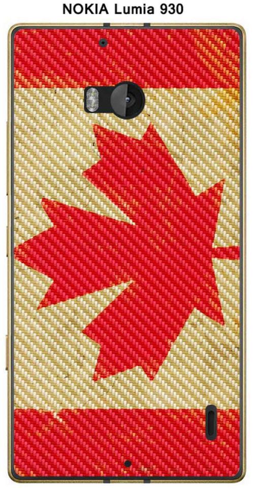 Coque Nokia Lumia 930 design Drapeau Canada vintage effet Carbone