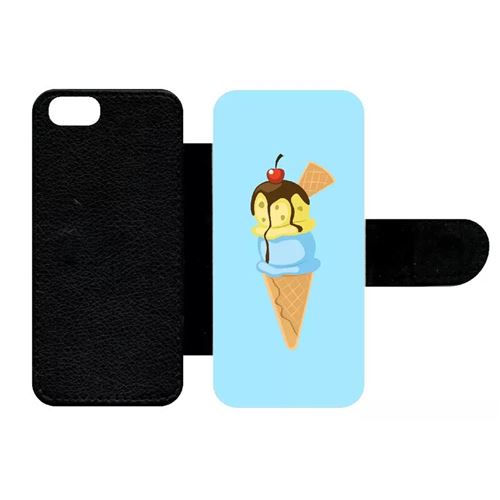 Etui À Rabat Apple Iphone 5s Glace Cornet Bleu