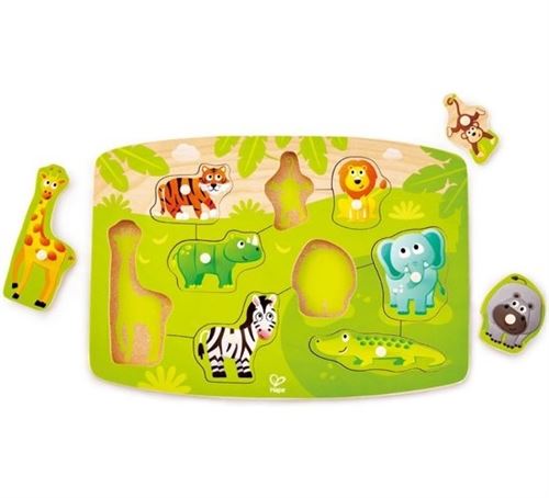 Hape casse-tête en bois Jungle Peg junior vert 10 pièces