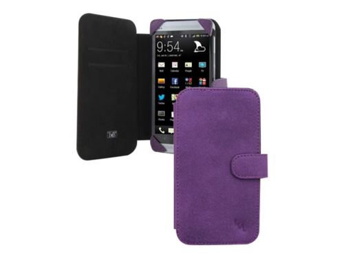 T'nB UNIVERSAL FOLIO M - Flip cover voor mobiele telefoon - polyurethaan leer - paars