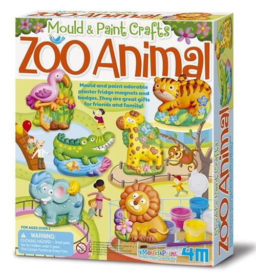 4M moulage et peinture en plâtre : animaux de zoo