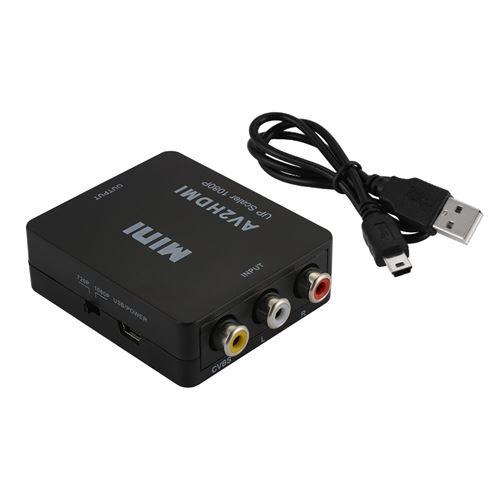 RCA Composite CVBS AV vers HDMI Audio Vidéo Adaptateur HD Convertisseur Boîte NTSC / PAL Commutateur AC1368