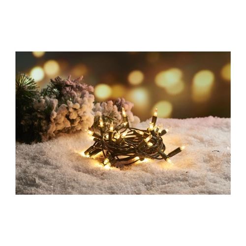 Guirlande de Noël incandescente 50 ampoules - 6,25 m - Blanc chaud
