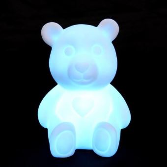 Ourson lumineux - 1 led rgb - blanc 5dta074 - 1