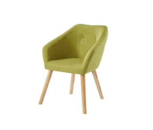 Hilda fauteuil - tissu vert - scandinave - l 62 x p 60 cm