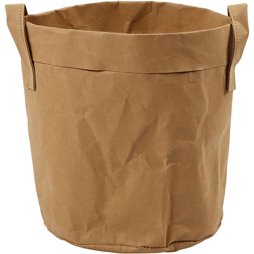 Creative Sac de rangement en faux cuir 20 x 19,5 cm marron clair