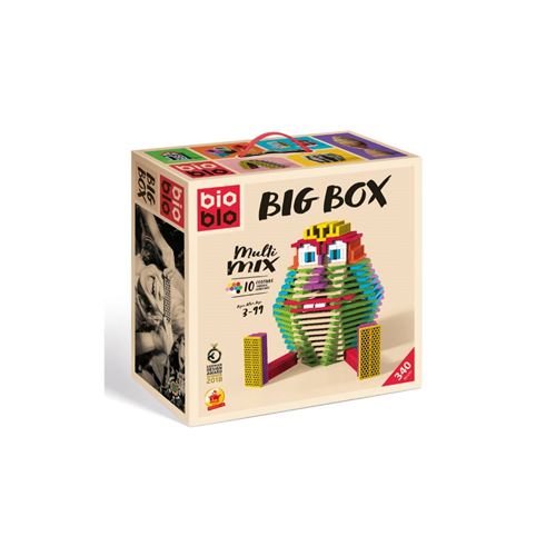 BIOBLO Jeu de construction 340 BRIQUES 10 COULEURS BIG BOX Multicolore