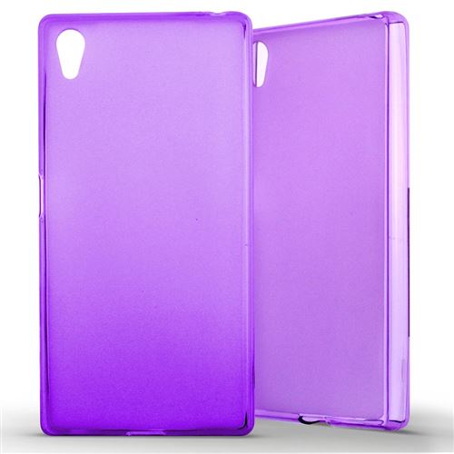 Coque pour Sony Xperia Z5 Silicone Gel givré - Violet Translucide