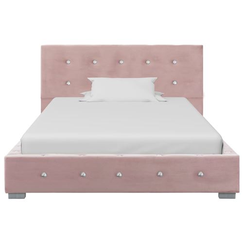 vidaXL Bedframe fluweel roze 90x200 cm