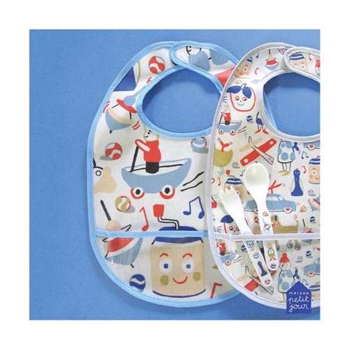 Lot de 2 bavoirs assortis Marie Assenat Petit Jour Paris Multicolore