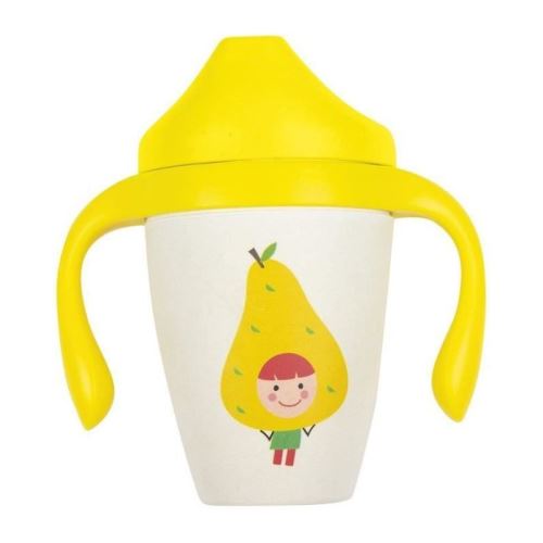mill'o bébé tasse d'apprentissage en fibres naturelles - anti-fuite et ergonomique - design poire - 6 a 18 mois
