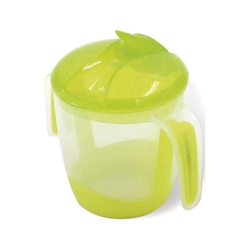 mill'o bébé tasse d'apprentissage a bec repliable - ergonomique - bi-matiere - vert tilleul - 22 cl
