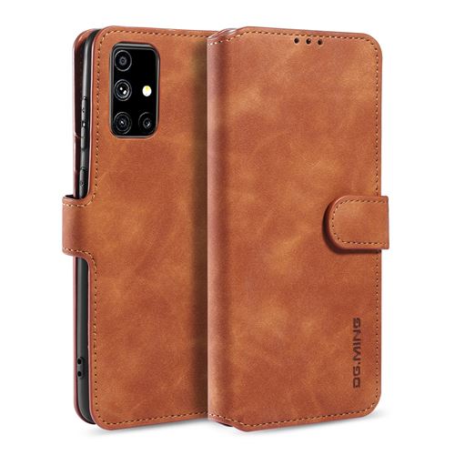 Etui Samsung Portefeuille Marron pour Samsung Galaxy M51 - Antichoc 3 Emplacement Cartes
