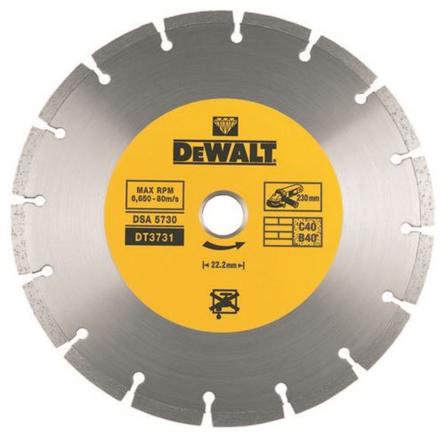 Disque Diamant Segmenté Dewalt Ø 230 Mm - Dt3731