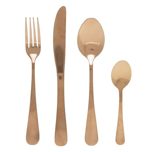 Ménagère inox design Gold - 16 Pièces - Or rose