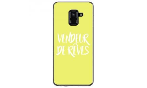 Coque souple pour Samsung Galaxy A8-Plus 2018 avec impression Motifs vendeur de rêves jaune