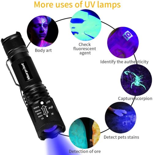Lampe Torche LED, Lampe de Poche Tactique UV, 500 Lumens Puissante, 4 Modes  Zoomable, 350m de Distance - Torches - Achat & prix