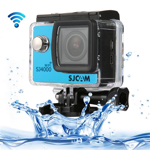 Caméra sport SJCAM SJ4000 WiFi Full HD 1080P 12MP Plongée Vélo Action Camera 30m Waterproof Car DVR Sports DV avec étui étanche (Bleu)