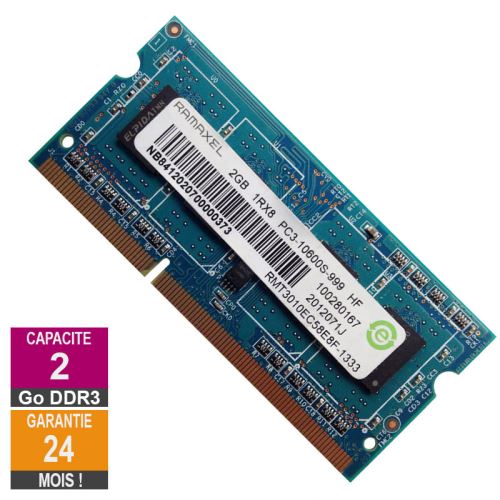 Barrette Mémoire 2Go Ram Ddr3 Ramaxel Rmt3010Ec58E8F-1333 So-Dimm Pc3-10600 1333Mhz 1Rx8