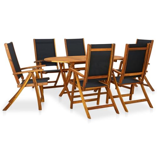 Vidaxl Bois Ensemble À Manger D Extérieur 7 Pcs D Acacia Solide