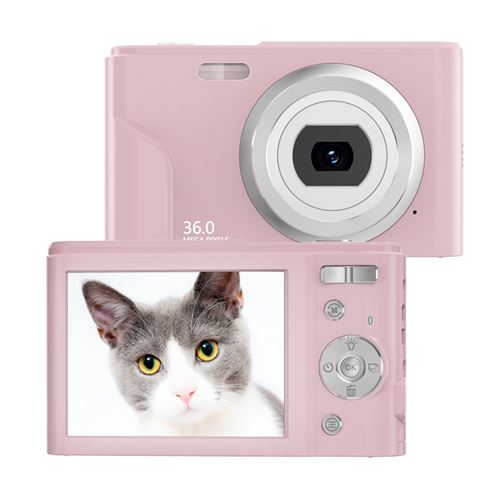 Appareil photo enfant, 36MP FHD 1080P, prend en charge le zoom numérique 16x - Rose