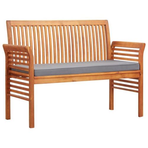Vidaxl Marron Banc De Jardin 2 Places Avec Coussin 120Cm Bois D'acacia Massif