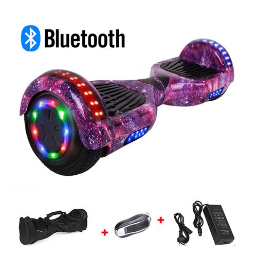 GENERIQUE HOVERBOARD 6,5 galaxie violette + sac de transport + haut-parleur Bluetooth 