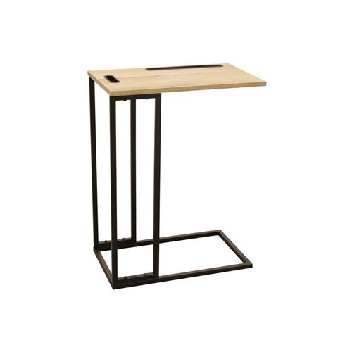 The Home Deco Factory Beige - Table D'appoint En Bois Et Métal Avec Support Tablette - Image 1