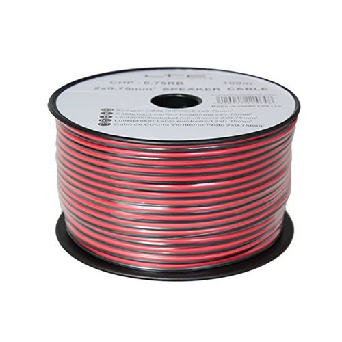 Bobine de 100M - Câble haut-parleur 2 x 1,5 mm² - Rouge/Noir - Ibiza Sound CHP1.5RN