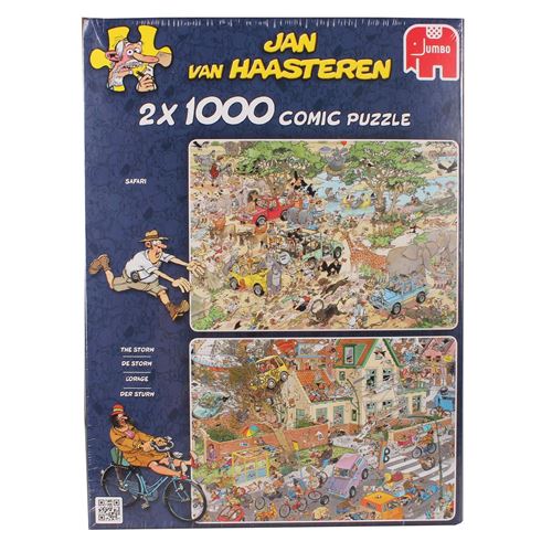 Puzzle 1000 Pièces : 2 Puzzles Jan Van Haasteren : Safari & Tempête, Jumbo