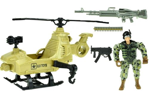 Toi-Toys set Armyde jeu soldat avec hélicoptère 5 pièces vert armée