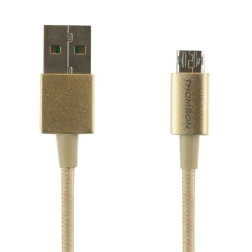 Câble USB/ micro USB réversible Thomson doré