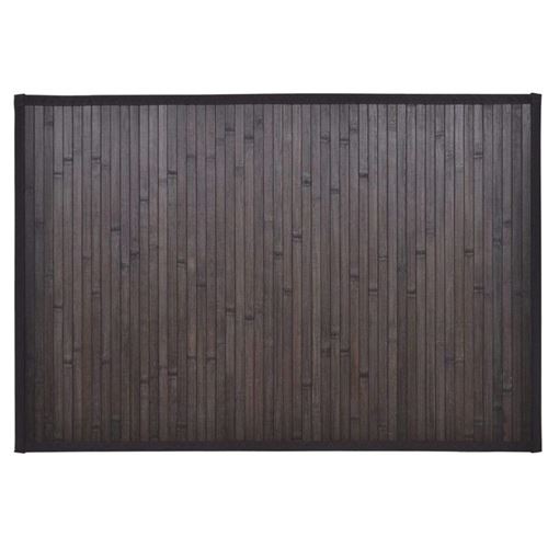 vidaXL 2 Tapis de bain salle de bains en bambou Antidérapant 40 x 50 cm Marron Foncé