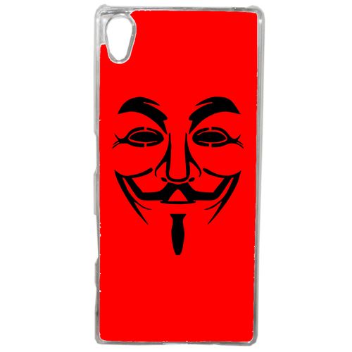 Coque Anonymous Rouge Compatible Sony Xperia Z4 Transparent