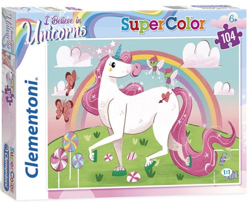 Clementoni Multicolore Puzzle Supercolor Licorne 104 Pièces