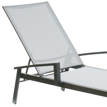 Bain De Soleil Avec Accoudoirs Alu Anthracite Textilene Gris Clair Izar Mobilier De Jardin Achat Prix Fnac